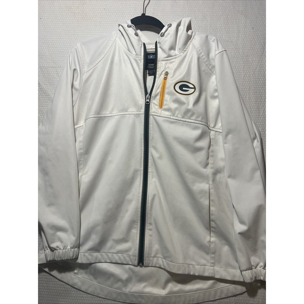 Green Bay Packers NFL  Women's windbreaker full zip jacket, White,  size XL